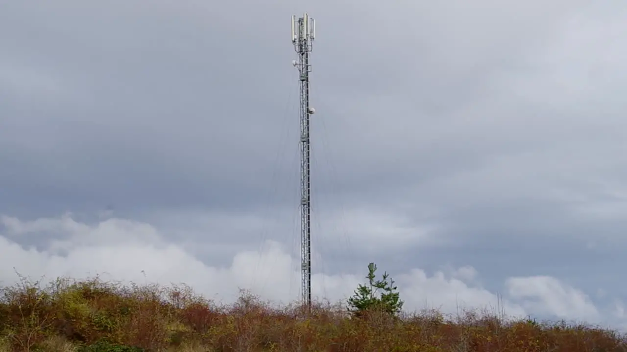 Telecommunication antenna Fast cloud movement