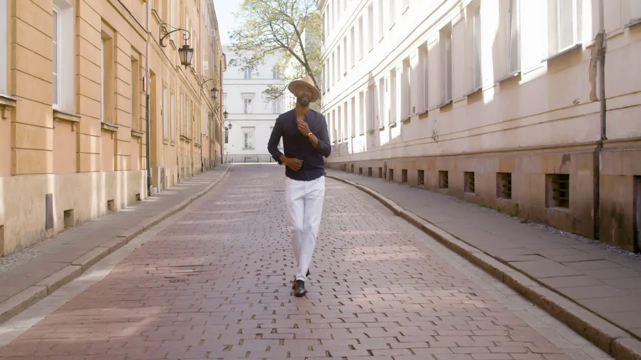 Cuban Man Dancing Salsa Alone In The Street