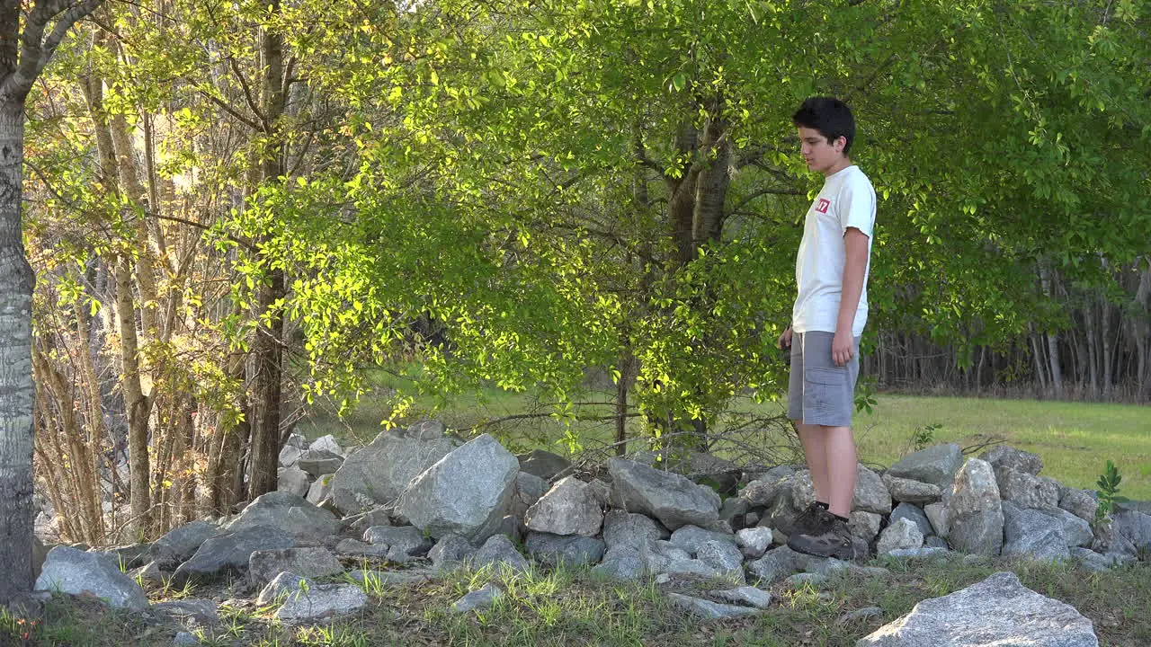 Georgia Okefenokee Boy On Rock Pile