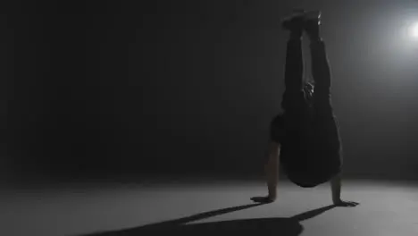 Long Shot of a Breakdancer Dancing with Copy Space