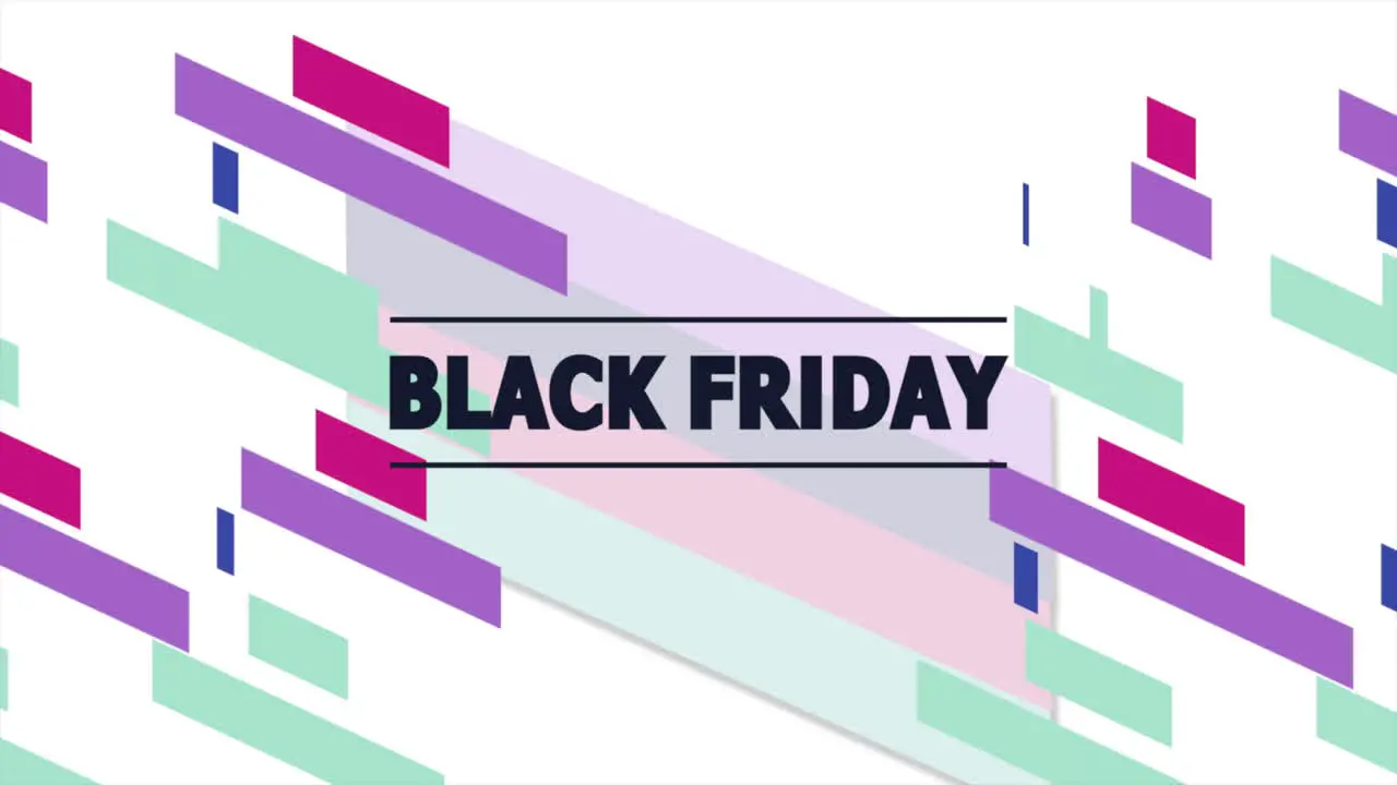 Animation text Black Friday and motion abstract geometric shapes 7