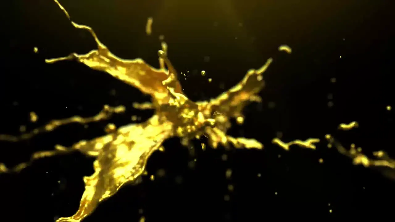 Leo zodiac sign animated presentation revealed through a a liquid gold explosion