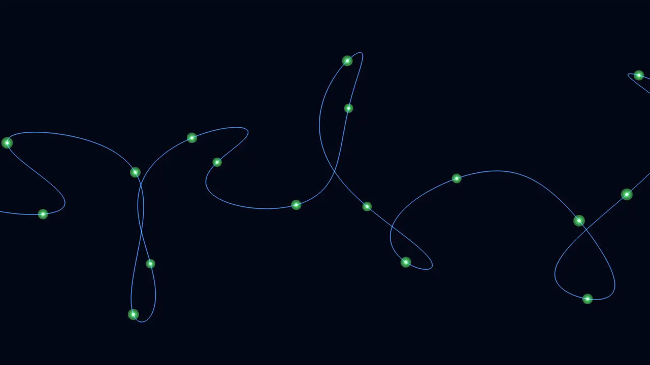 Waves pattern with neon dots on black gradient