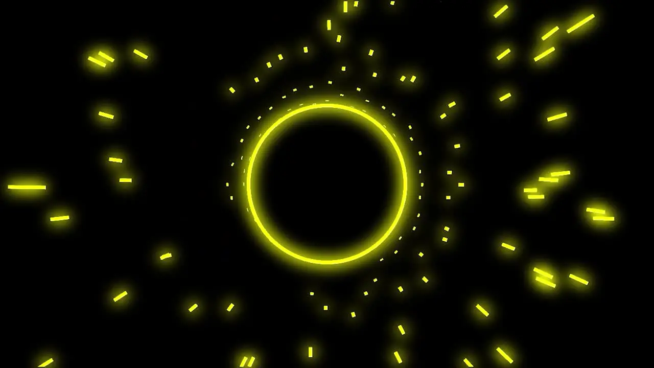 Motion graphics visualizer yellow particles