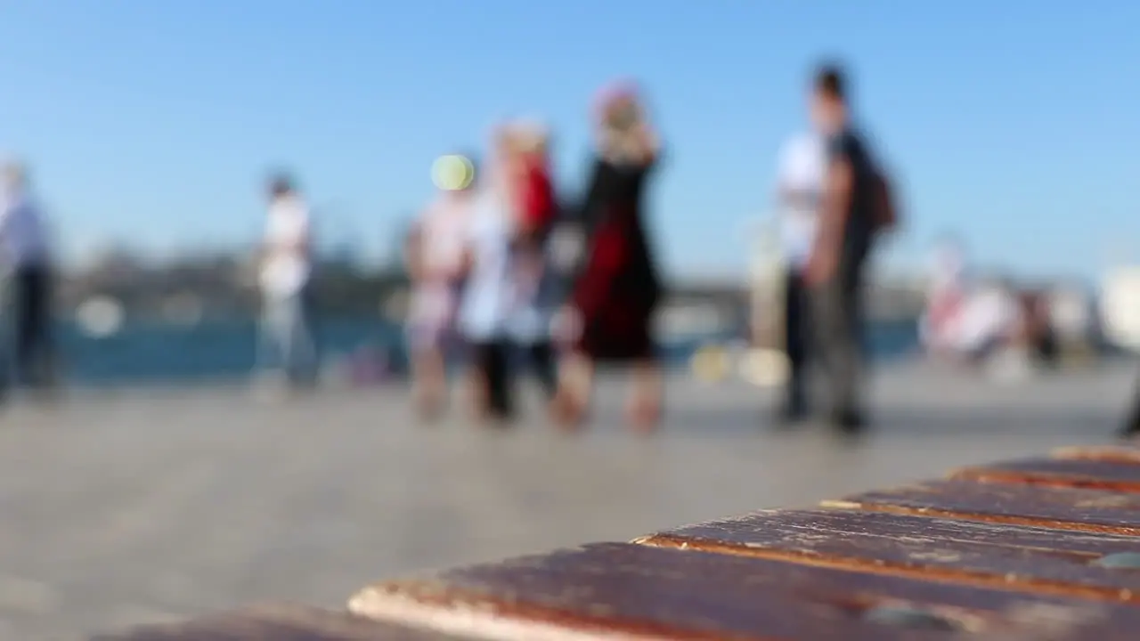 Anonymous Crowd Of People Walking Sealine