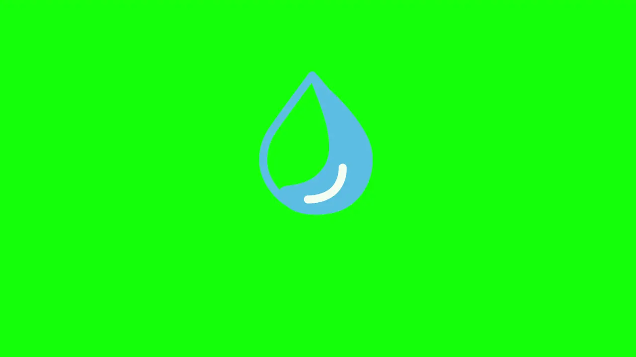 Water drop icon animation liquid drip transparent background