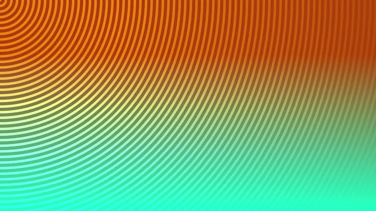 Animation background radial wave circular line motion graphics loop pattern design colour visual digital effect optical illusion beautiful 4K orange teal