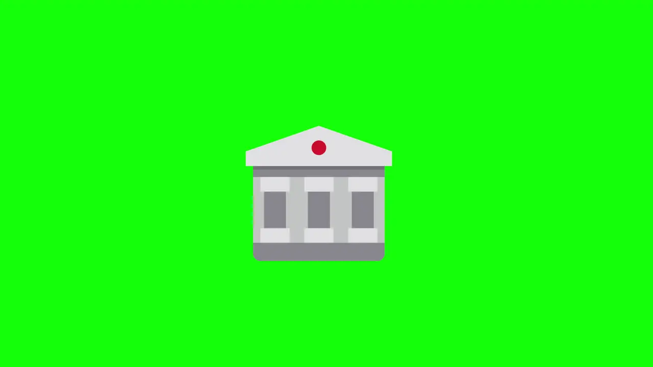 Bank architecture building icon finance banking concept animation video transparent background