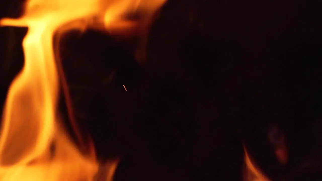 Fire against black background filmed at 120 FPS