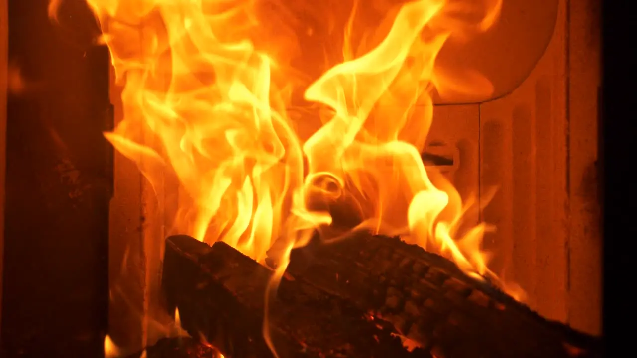 Christmas fire beautiful flames in slow motion