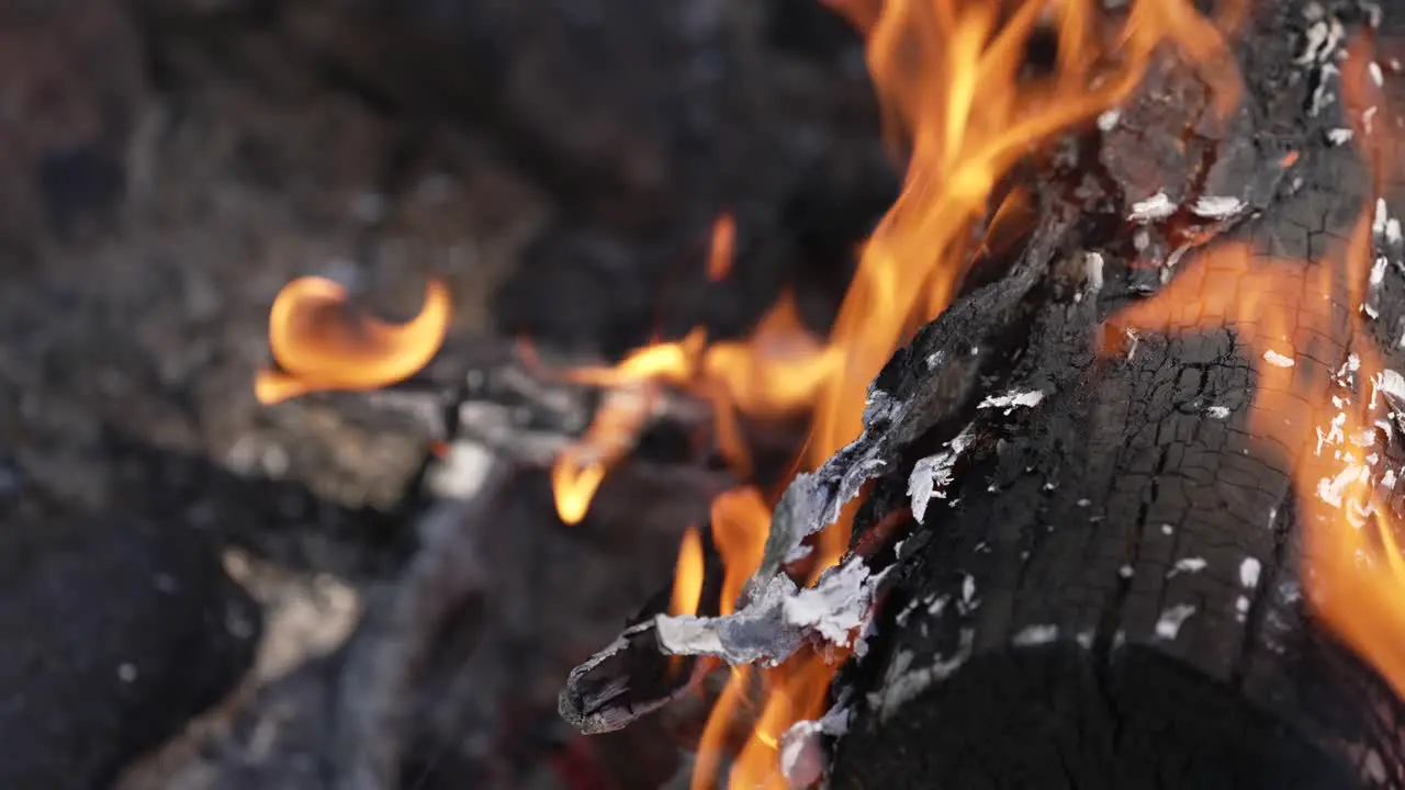 Abstract Of A Burning Wood In Fire With Orange Swirling Flame