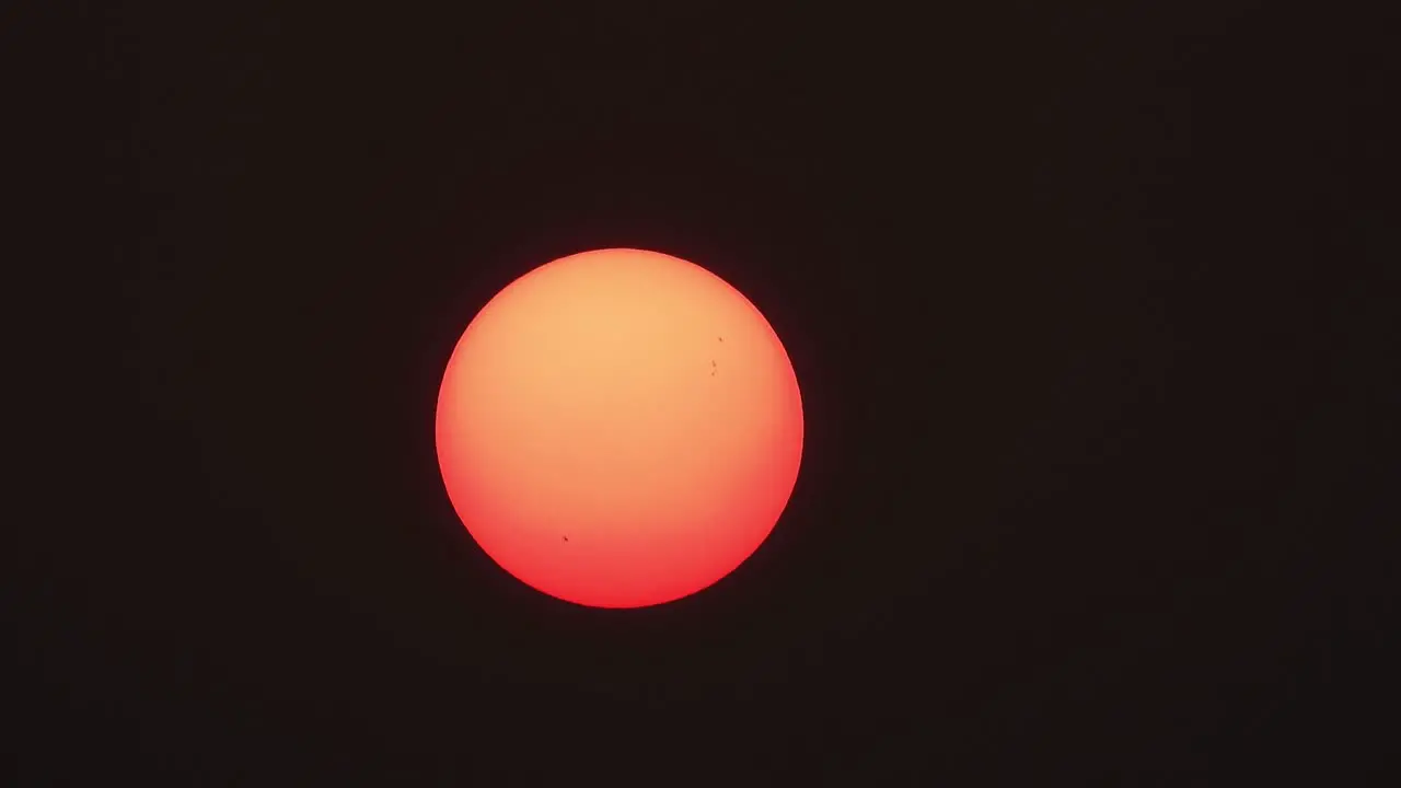 beautiful sunset and sunspots in sun 