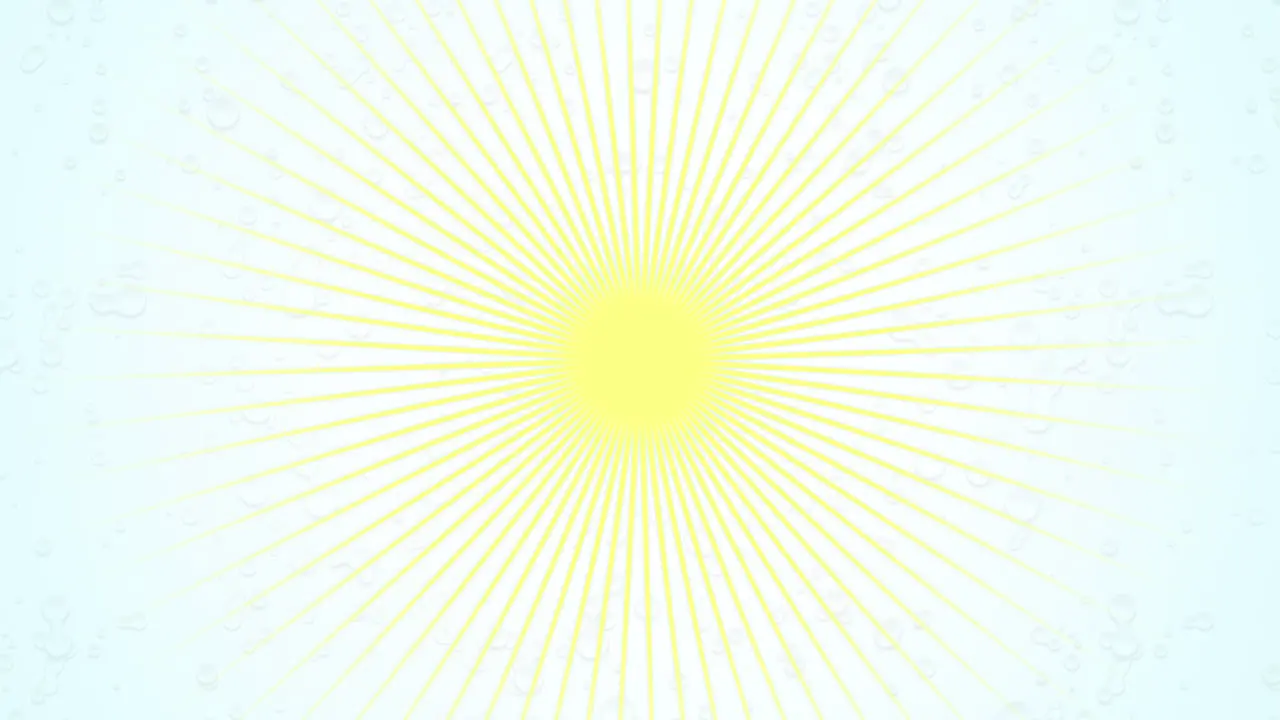 Yellow sun rays on white gradient