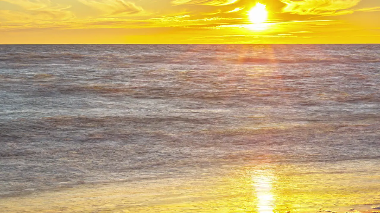 Golden Sunset Timelapse of an Empty Beach