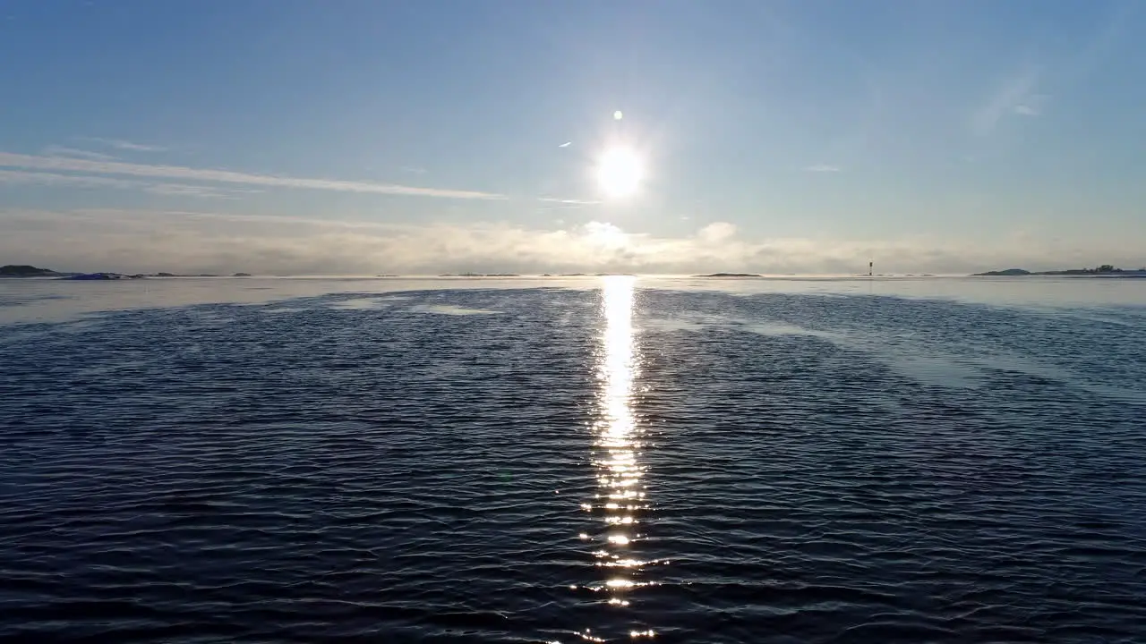 Drone footage of snowy sunny winter landscape