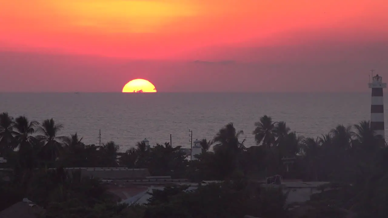 Mexico lighthouse and setting sun