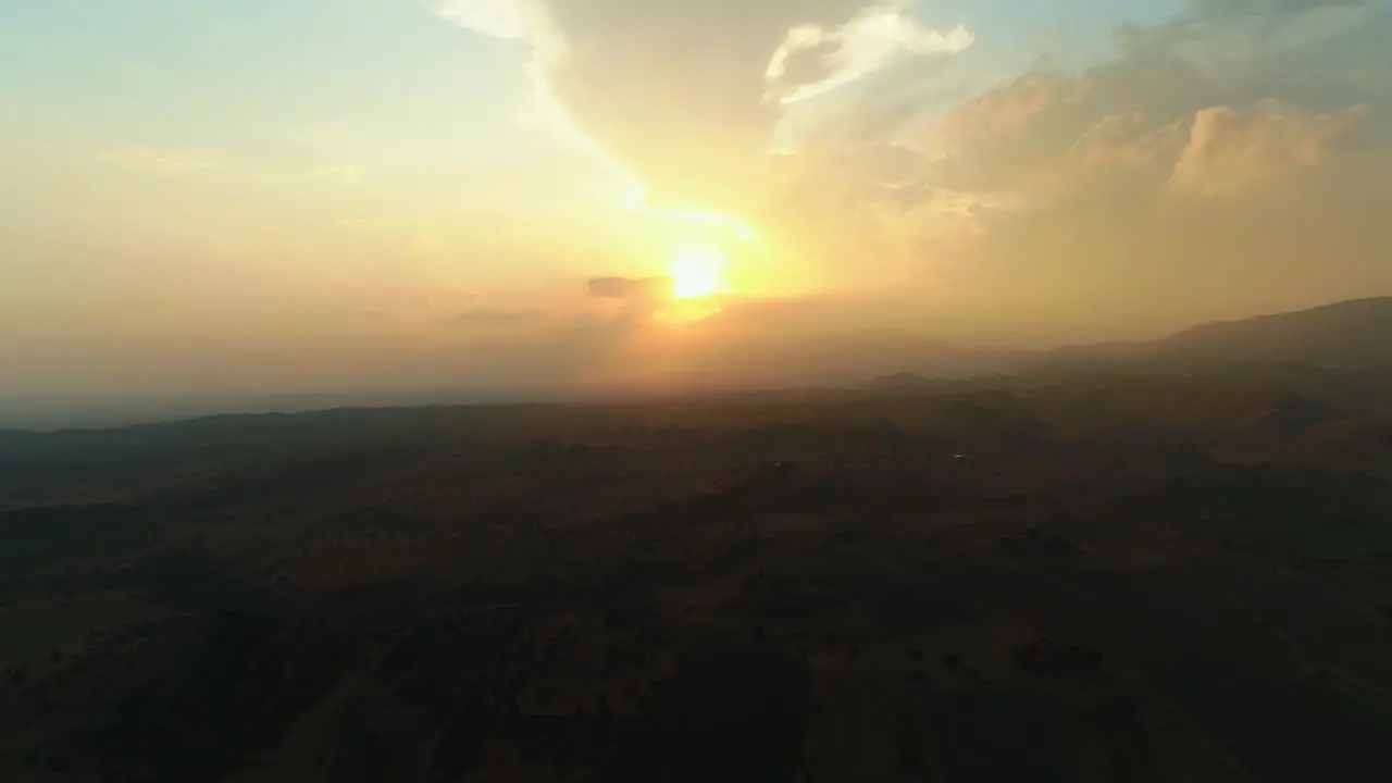 aerial view of fields at sunset 4K