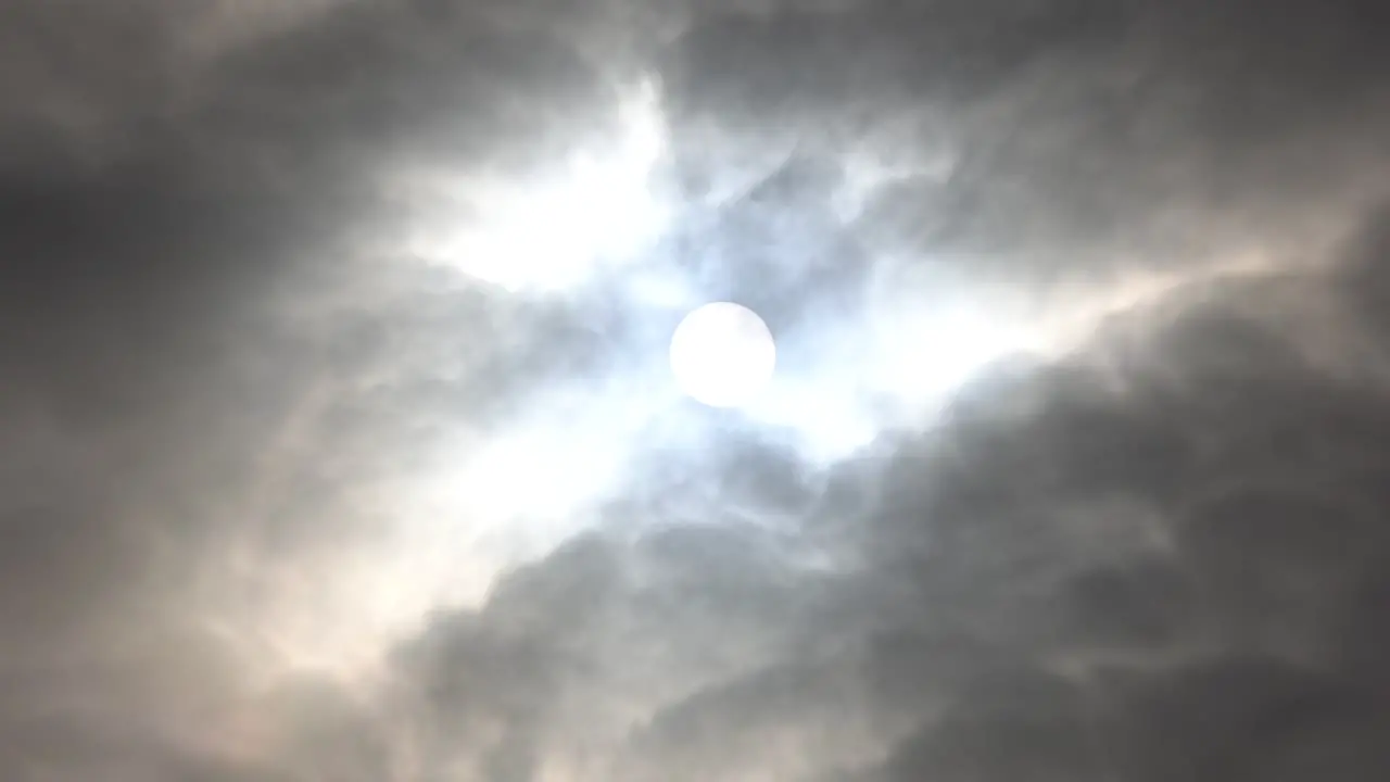 The view of the sun on a cloudy