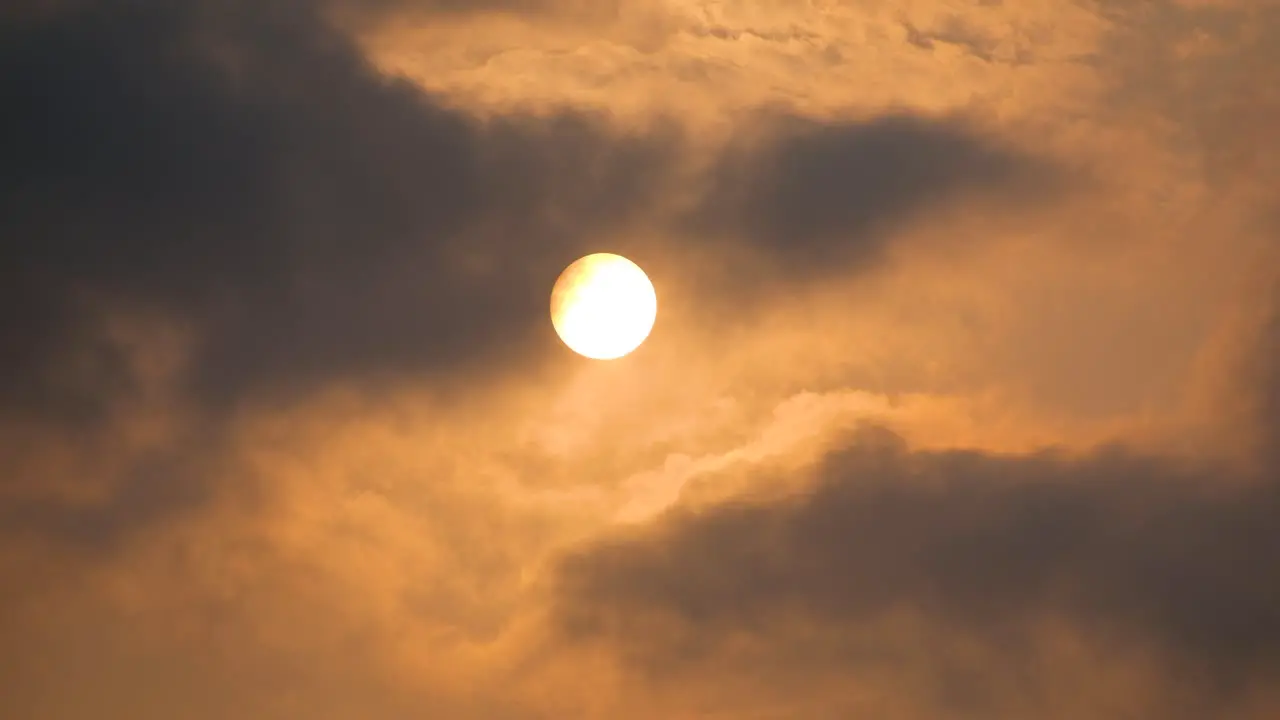 Cloud Moving Across A Hot Morning Golden Sun