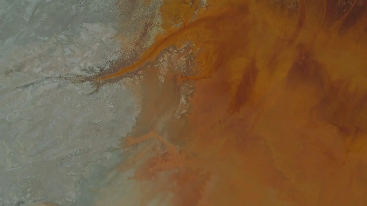 Aerial shot of the wet lands in Riotinto