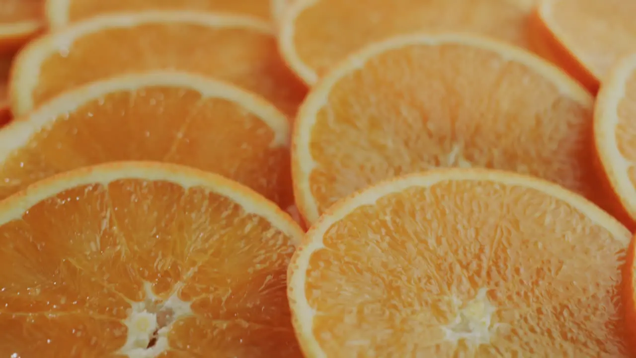 Surface of sliced ripe orange