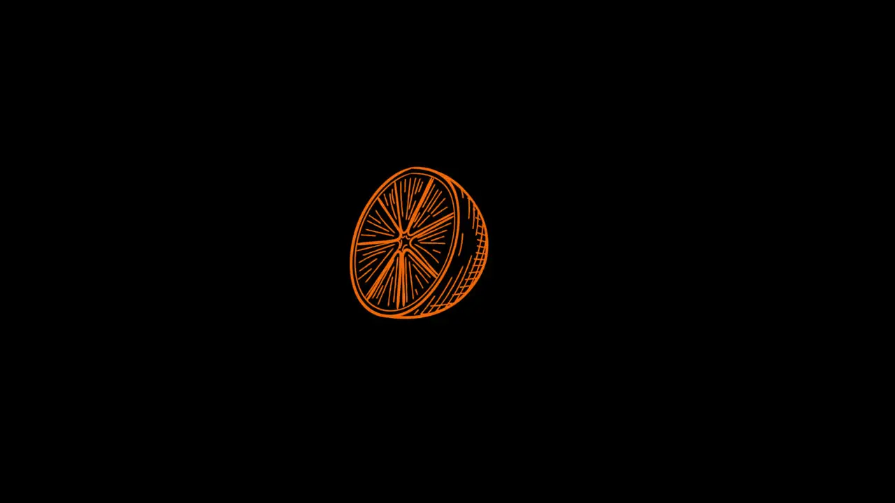 ripe orange icon loop Animation video transparent background with alpha channel