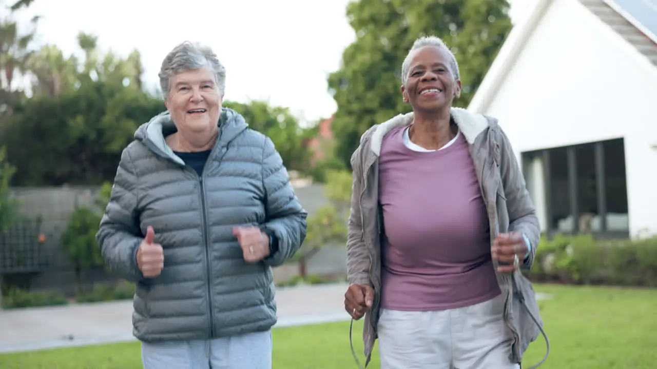 Running park or senior women in fitness training