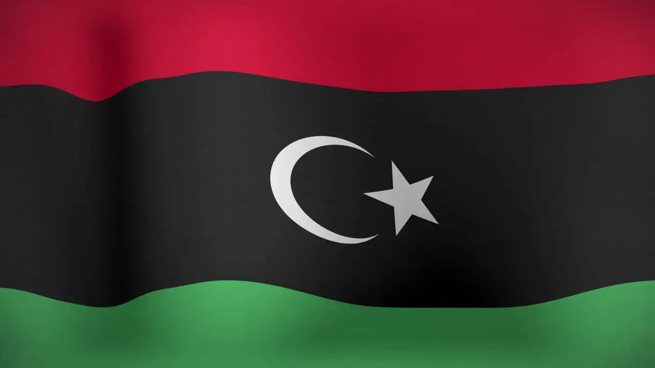 Animation of waving flag of libya