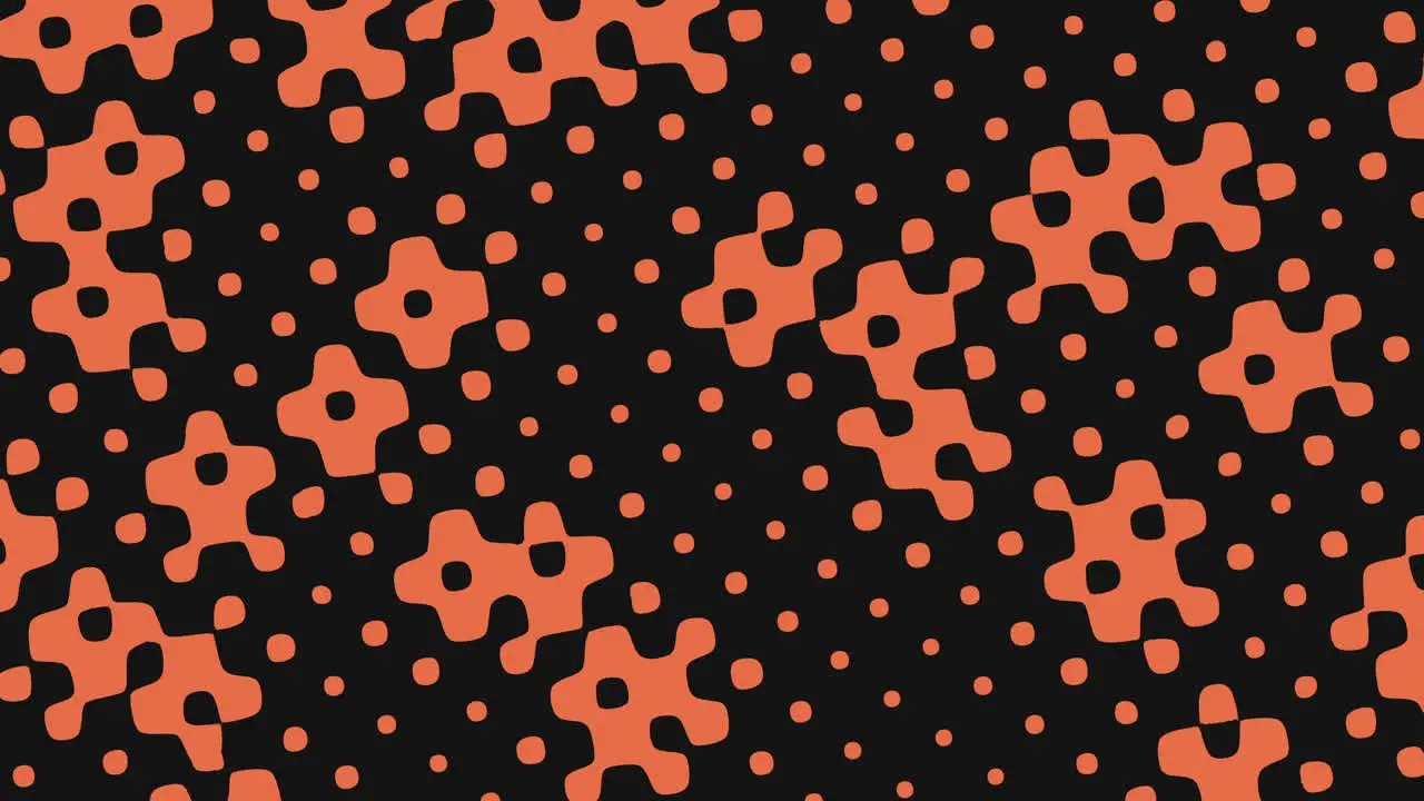 Dynamic black and orange abstract pattern with flowing circular shapes