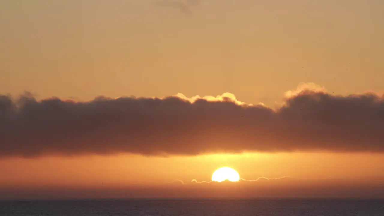 4K Timelapse Orange Sunset Beach Over Ocean Beautiful Sea Water Waves