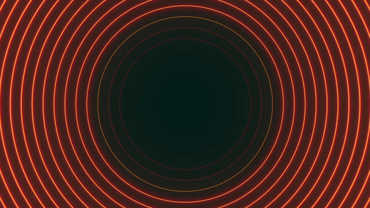 Dynamic orange lines form a mesmerizing circular pattern