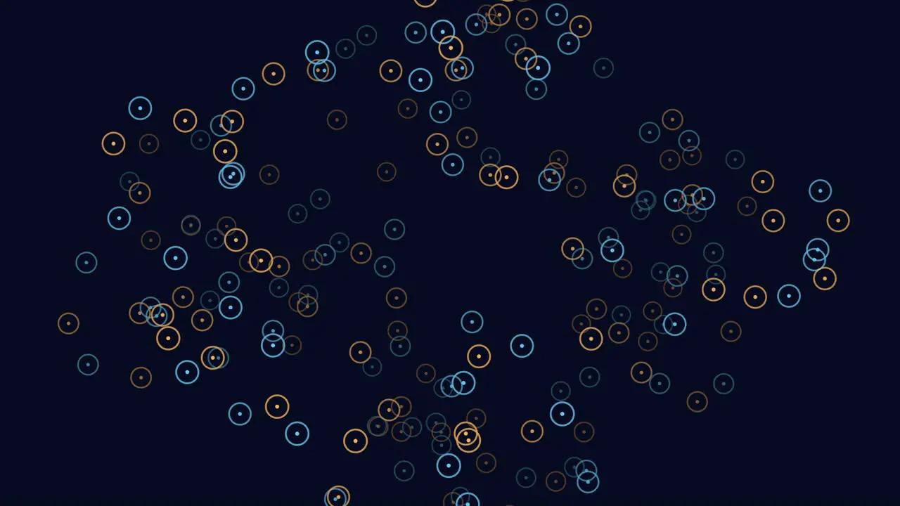 Vibrant blue and orange circular pattern on black background