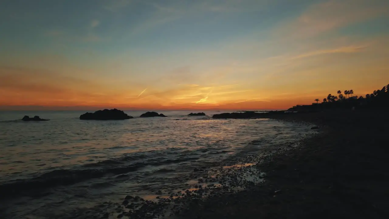 Aerial Mediterranean sunset at south of Spain