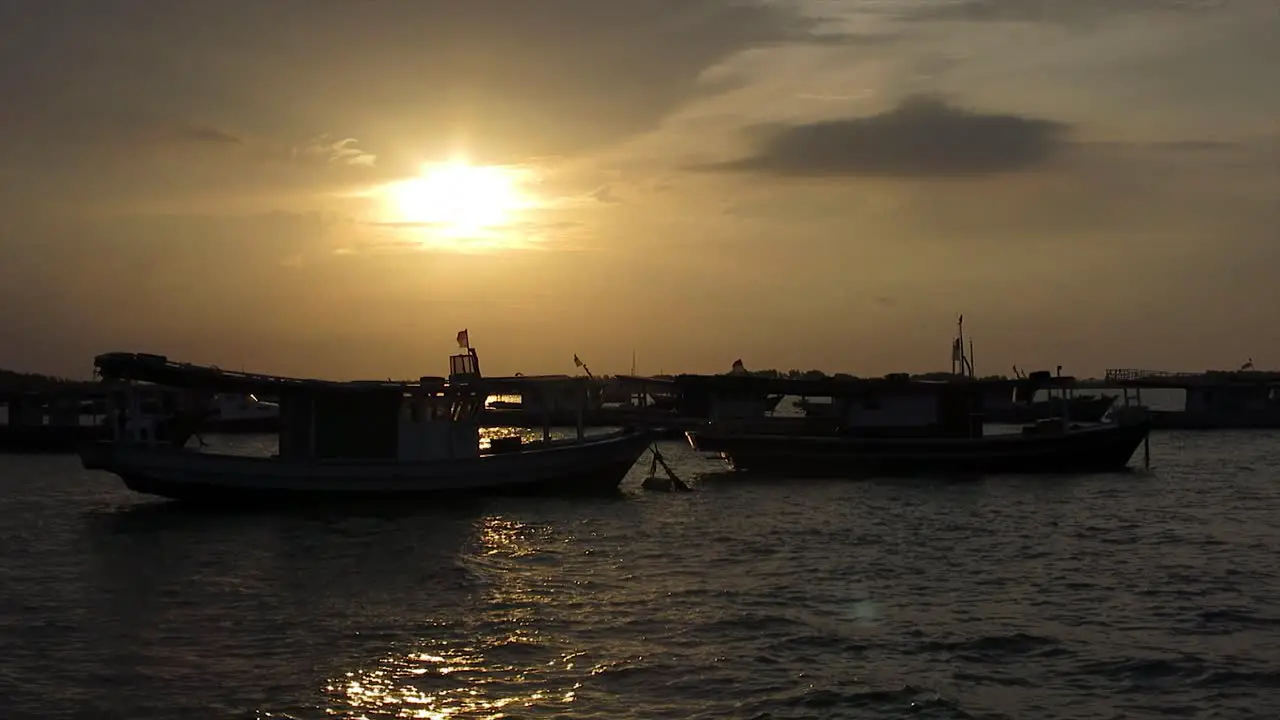 the atmosphere of the evening at the fishing pier