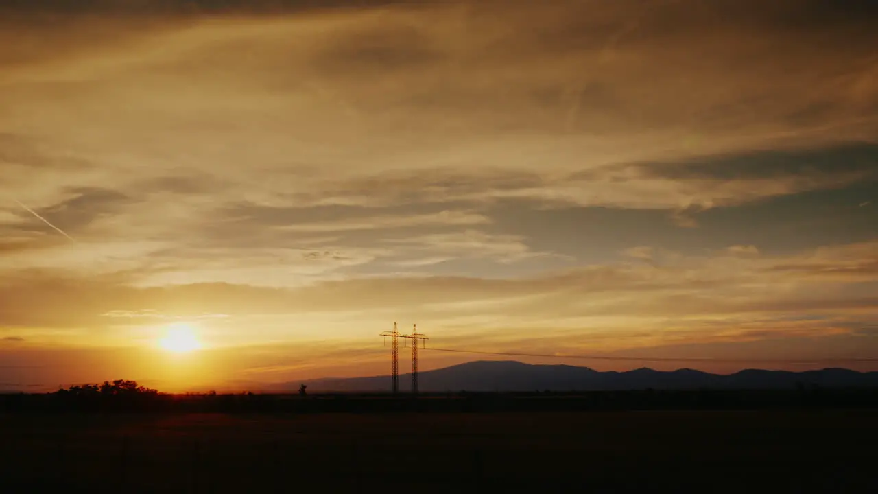 The Disc Of The Setting Sun Over The Field In The Countryside 1