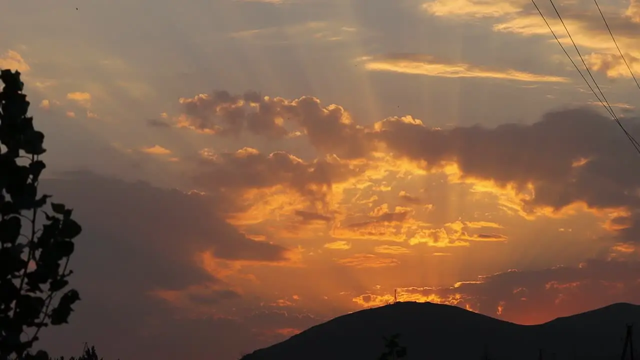 Dramatic Sunset Over Mountain Silhouettes In Lake Sevan Armenia