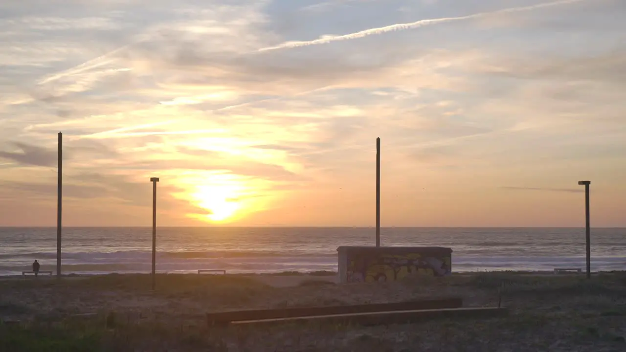 Timelaps of a sunset on Costa Da Caparica Portugal