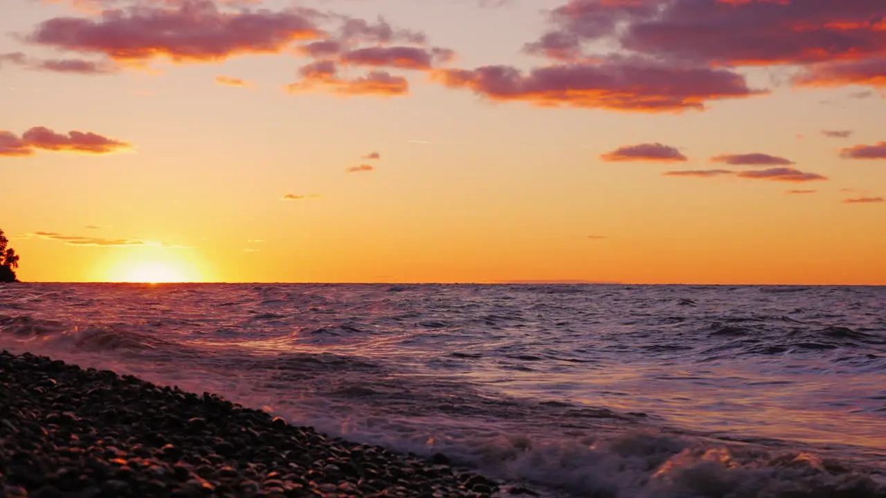 Beautiful sunset over Lake Ontario United States