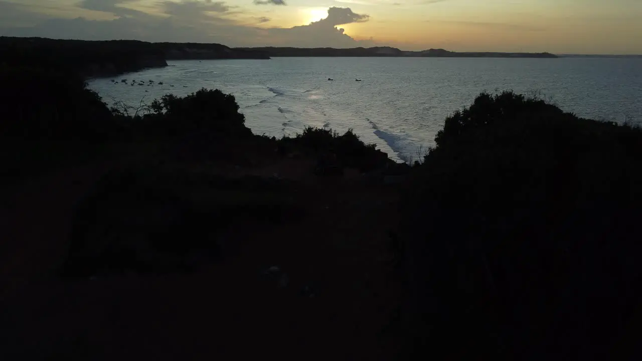 Beautiful Silhouette Sunset Shot of Brazilian Ocean at the Sunset Lookout Spot