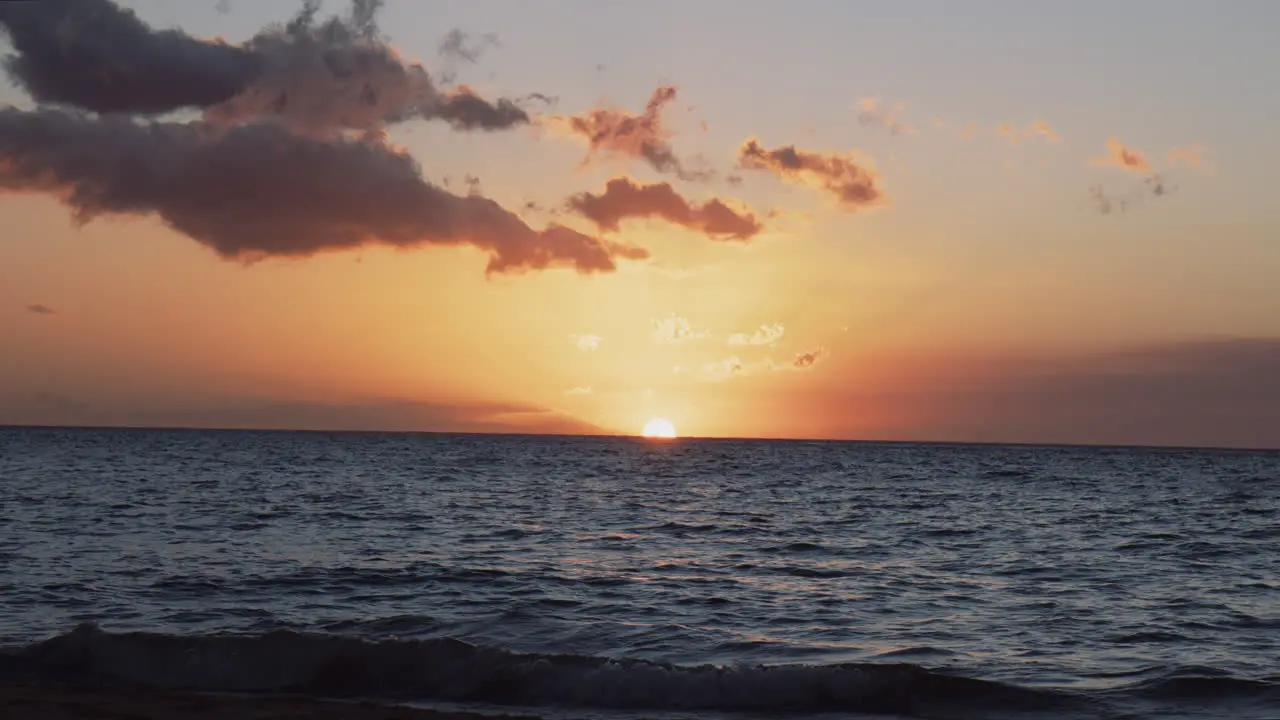 Beach Paradise With Scenic Sunset On The Horizon In Wailea Resort In Maui Hawaii USA