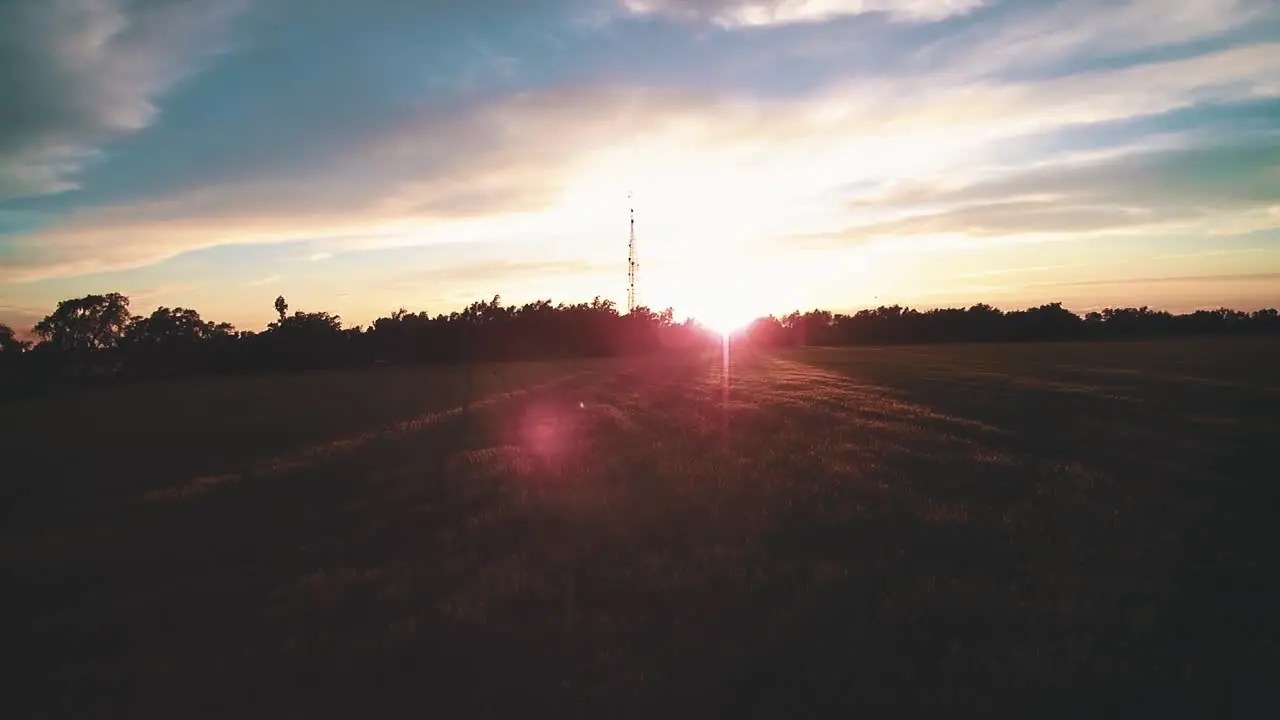 Aerial Drone shot of a wheat field in Wichita Kansas