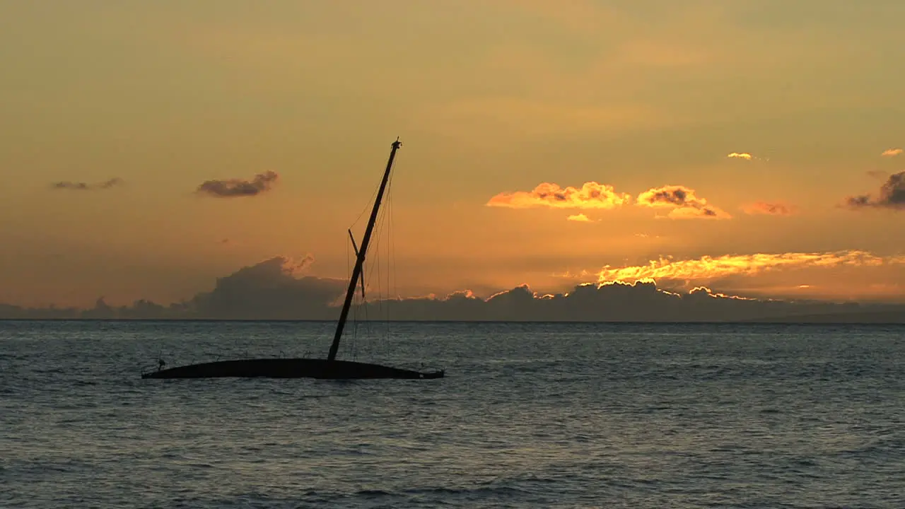 Maui Lahaina Sunken boat sunset