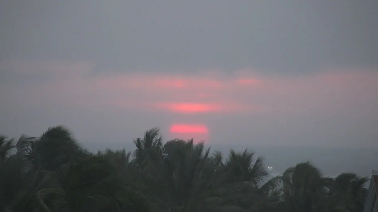 Florida Key West Sun Obscured Behind Clouds At Sunset