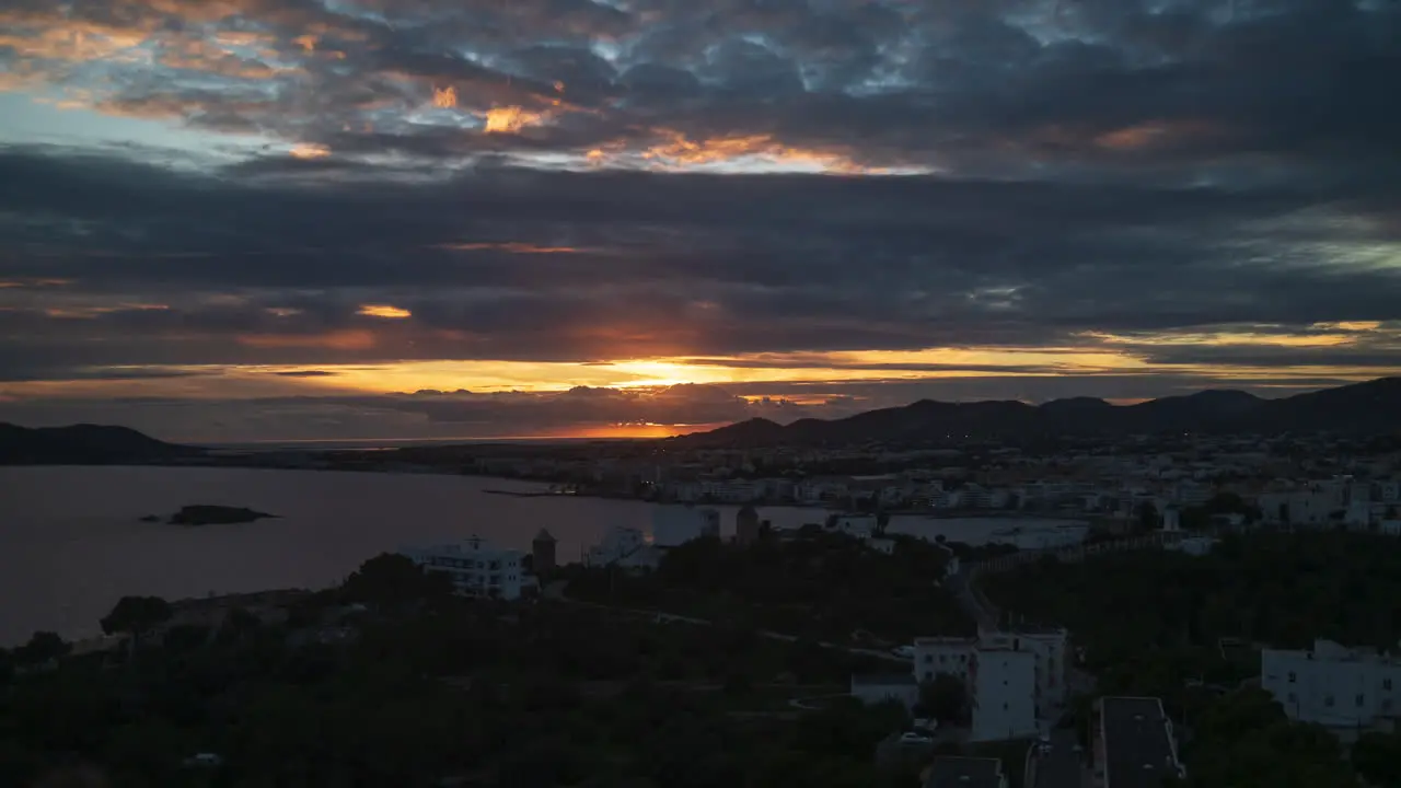 Sunset above Ibiza in Spain