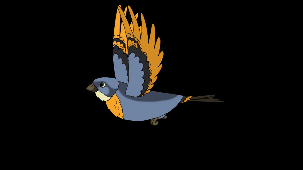 Flying Bluebird Animation with Alpha