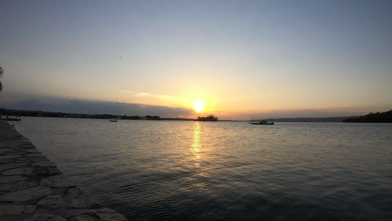 Sunset in Flores Peten in Guatemala