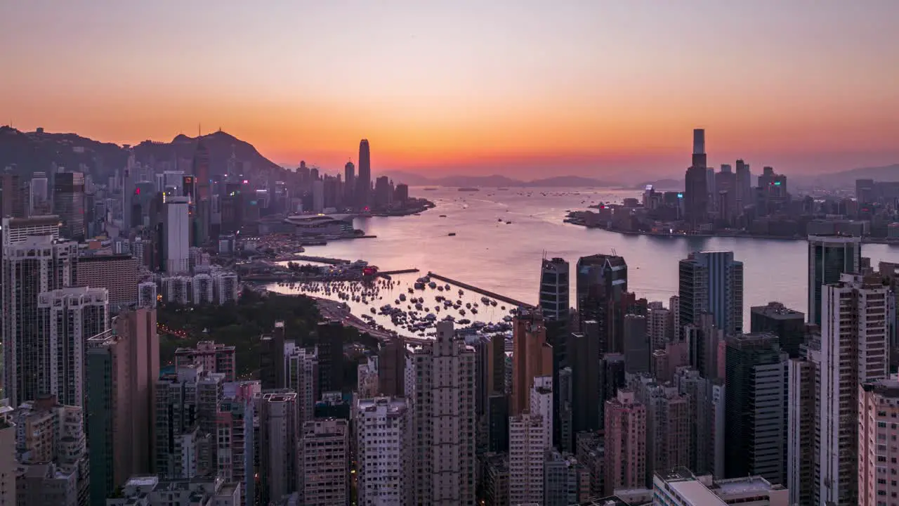 dji mavic3 hyperlapse in Hong Kong evening