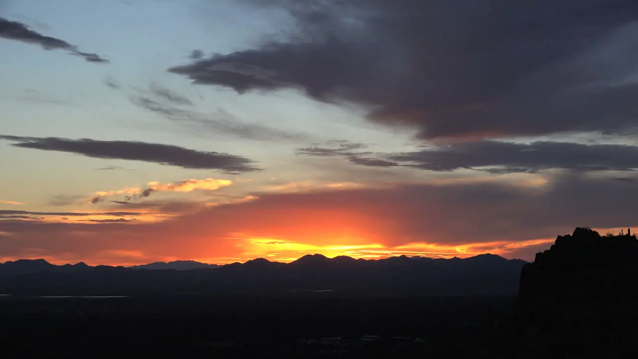 Arizona Sunset View After Sun Sinks Behind Hills