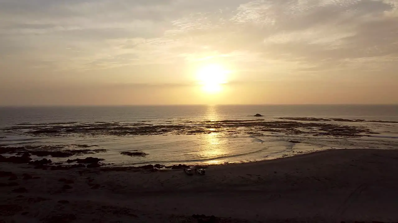 Rising drone shot of a sunset in Barlovento