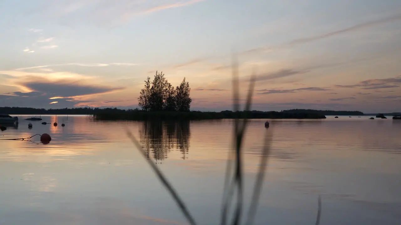 Maritime harbor detail in Swedish archipelago during blue hour